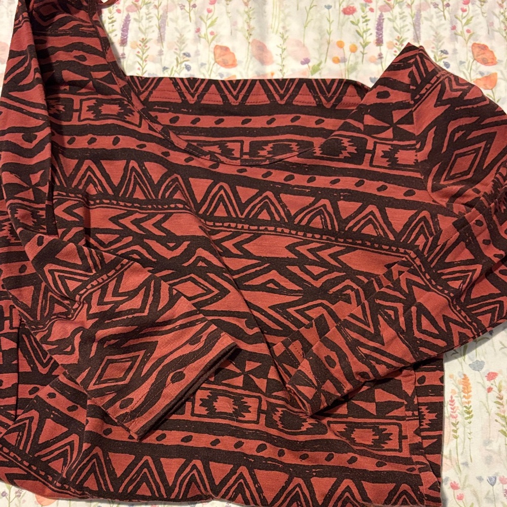$5 CLEAROUT Mini dress small bodycon dress Aztec Tribal Print Long Sleeve Top